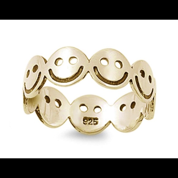 Smiley Face .925 Sterling Silver Ring - Picture 8 of 8